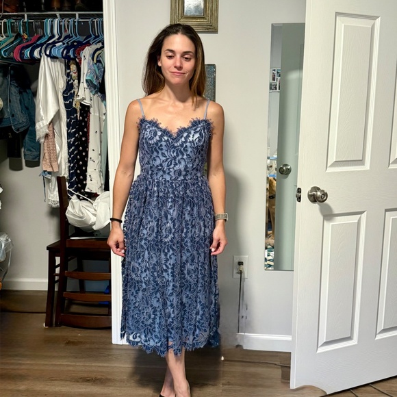 Eliza J Tea Length periwinkle lace dress - Picture 4 of 7